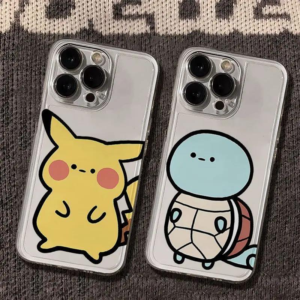 Pokemon Doodle Pikachu/Squirtle Clear Phone Case