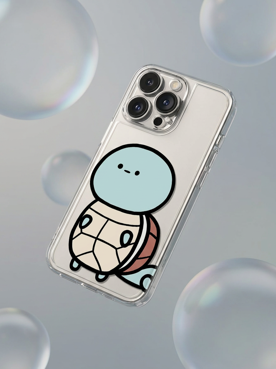 Pokemon Doodle Pikachu/Squirtle Clear Phone Case - Image 3